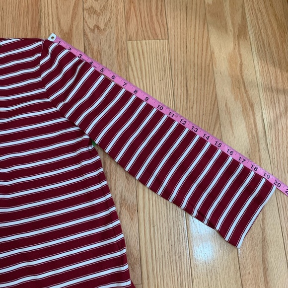NWT Kate Spade Red White Stripe Fringe Knit Top - Picture 14 of 14